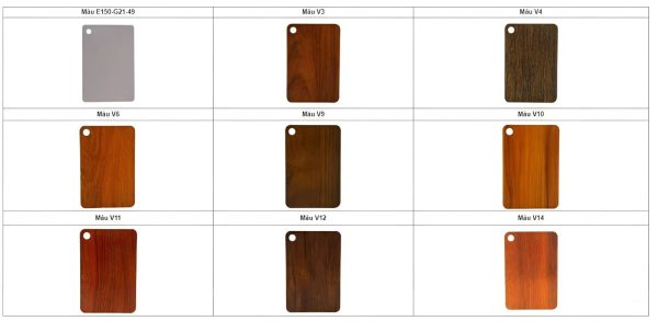 Bảng màu cửa thép vẫn gỗ - Vật Tư Xây Dựng NTP