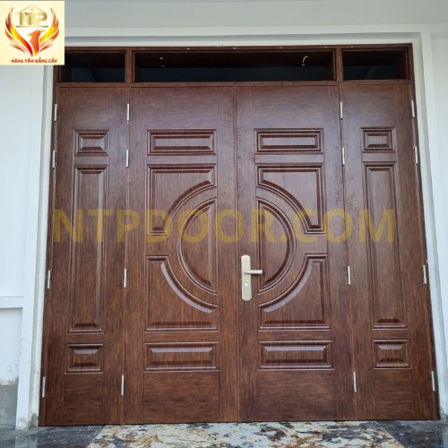 cua-thep-van-go-4-canh-ns4h4h8 Cửa thép vân gỗ 4 cánh NS4H4H8
